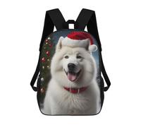sinyumoney Zaino Scolastico Stampato in 3D Per Bambini Samoyed Dog Xmas Zaini Per Bambini 17inch Per Ragazzi E Ragazze Borse Per Libri Borsa Scolastica Per Bambini