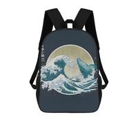 sinyumoney Zaino Scolastico Stampato in 3D Per Bambini The Great Whale Zaini Per Bambini 17inch Per Ragazzi E Ragazze Borse Per Libri Borsa Scolastica Per Bambini