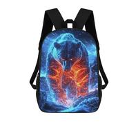 sinyumoney Zaino scolastico stampato in 3D per bambini Whale in Red Japanese Landscape, grande capacità, ideale per viaggi, alla moda e casual, Infernal Winter - The Neon Bear Awakens, 17"