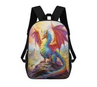 sinyumoney Zaino Scolastico Stampato in 3D Rainbow Dragon Majesty Zaino Per Bambini, Borsa Per Libri, Zainetti Carini, Impermeabile, Alla Moda, Casual, Per Bambini 17inch