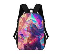 sinyumoney Zaino Scolastico Stampato in 3D Rainbow Geometry Goddess 2 Zaino Per Bambini, Borsa Per Libri, Zainetti Carini, Impermeabile, Alla Moda, Casual, Per Bambini 17inch