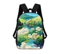sinyumoney Zaino Scolastico Stampato in 3D Serene Lake Reflections Zaino Per Bambini, Borsa Per Libri, Zainetti Carini, Impermeabile, Alla Moda, Casual, Per Bambini 17inch