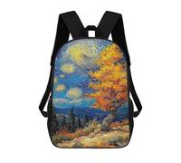 sinyumoney Zaino Scolastico Stampato in 3D Starry Night Landscape with Autumn Tree, Borse Per Libri 17inch, Zaini Alla Moda, Zaini Di Grande Capacità, Zaini Da Viaggio Per Bambini