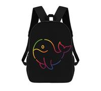 sinyumoney Zaino Scolastico Stampato in 3D Symbol Whale Animal, Borse Per Libri 17inch, Zaini Alla Moda, Zaini Di Grande Capacità, Zaini Da Viaggio Per Bambini