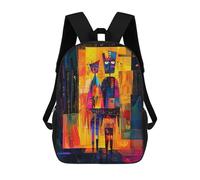 sinyumoney Zaino Scolastico Stampato in 3D The Arnolfini Portrait - Geometric Abstract Expressionism, Borse Per Libri 17inch, Zaini Alla Moda, Zaini Di Grande Capacità, Zaini Da Viaggio Per Bambini
