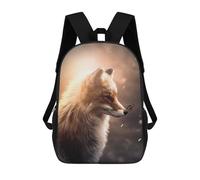 sinyumoney Zaino Scolastico Stampato in 3D The Fox And Butterfly Glow Zaino Per Bambini, Borsa Per Libri, Zainetti Carini, Impermeabile, Alla Moda, Casual, Per Bambini 17inch