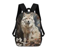 sinyumoney Zaino Scolastico Stampato in 3D The White Wolf Zaino Per Bambini, Borsa Per Libri, Zainetti Carini, Impermeabile, Alla Moda, Casual, Per Bambini 17inch