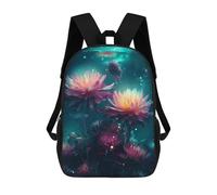 sinyumoney Zaino Scolastico Stampato in 3D Water Flower Neon Artwork Zaino Per Bambini, Borsa Per Libri, Zainetti Carini, Impermeabile, Alla Moda, Casual, Per Bambini 17inch