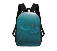 sinyumoney Zaino Scolastico Stampato in 3D Whale And Turtle Underwater, Borse Per Libri 17inch, Zaini Alla Moda, Zaini Di Grande Capacità, Zaini Da Viaggio Per Bambini