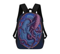 sinyumoney Zaino Scolastico Stampato in 3D Whale Vs Octopus, Borse Per Libri 17inch, Zaini Alla Moda, Zaini Di Grande Capacità, Zaini Da Viaggio Per Bambini