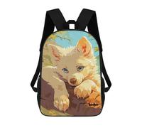sinyumoney Zaino Scolastico Stampato in 3D Wolf Dog Cute Forest Zaino Per Bambini, Borsa Per Libri, Zainetti Carini, Impermeabile, Alla Moda, Casual, Per Bambini 17inch