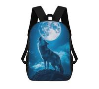 sinyumoney Zaino Scolastico Stampato in 3D Wolf Howling at The Moon, Borse Per Libri 17inch, Zaini Alla Moda, Zaini Di Grande Capacità, Zaini Da Viaggio Per Bambini