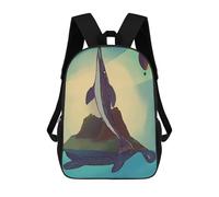 sinyumoney Zaino Scolastico Whale, Turtle, And Island Zaino Per Ragazzi E Ragazze Borsa Per La Scuola Borsa Per L'università Borsa Da Viaggio Borsa Da Lavoro 17inch