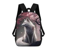 sinyumoney Zaino Scolastico Wolf Cherry Blossom Animal Zaino Per Ragazzi E Ragazze Borsa Per La Scuola Università Borsa Da Viaggio Borsa Da Lavoro 17inch