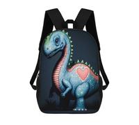 sinyumoney Zaino Scuola Bambini Stampato In 3D Pug with Donut in Kitchen Per Bambini, Zaino Da Viaggio Ad Alta Capacità, Zaino Casual Per Bambini, Blue Dinosaur With Heart, 17"