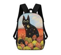 sinyumoney Zaino Scuola Bambino 17 Pollici Stampato In 3D, Uno Zaino Cool Per Viaggi, Libri E Scuola., Black Cat With Stars, 17"