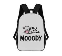 sinyumoney Zaino Scuola Climber Hanging from Cliff Zaino Scuola Bambino Stampato 3D Borsa Da Viaggio Alla Moda Borsa Scuola Ragazzo, Sleepy Cow Mood, 17"