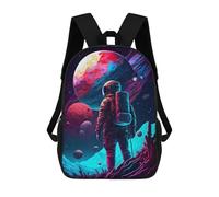 sinyumoney Zaino Scuola Cosmic Bubble Tea Cat Stampato In 3D Con Grandi Tasche Per Bambini, Zaini Bambini, Borse Per Libri, Zaino Scuola Per Bambini, Astronaut In Space -131, 17"