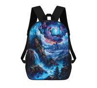 sinyumoney Zaino Scuola Cosmic Pier Borsa Libri Per Ragazzi E Ragazze Borsa Scuola Borsa Per L'Università Borsa Da Viaggio Affari Borsa Da Lavoro, Mystical Waterfall Landscape, 17"