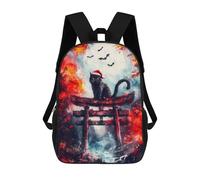 sinyumoney Zaino Scuola Cosmic Pier Borsa Libri Per Ragazzi E Ragazze Borsa Scuola Borsa Per L'Università Borsa Da Viaggio Affari Borsa Da Lavoro, Black Cat In Torii Gate, 17"