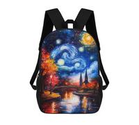 sinyumoney Zaino Scuola Cosmic Pier Borsa Libri Per Ragazzi E Ragazze Borsa Scuola Borsa Per L'Università Borsa Da Viaggio Affari Borsa Da Lavoro, Starry Night Cityscape, 17"