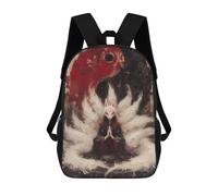sinyumoney Zaino Scuola Cosmic Pier Borsa Libri Per Ragazzi E Ragazze Borsa Scuola Borsa Per L'Università Borsa Da Viaggio Affari Borsa Da Lavoro, Kitsune With Yin Yang, 17"