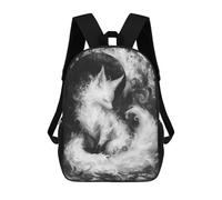 sinyumoney Zaino Scuola Cosmic Pier Borsa Libri Per Ragazzi E Ragazze Borsa Scuola Borsa Per L'Università Borsa Da Viaggio Affari Borsa Da Lavoro, Fox Under Moon, 17"