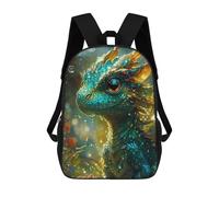 sinyumoney Zaino Scuola Fire Red Baby Dragon Borsa Libri Per Ragazzi E Ragazze, Borsa Scuola, Borsa Per Studenti, Borsa Da Viaggio Affari, Borsa Da Lavoro, Forest Green Baby Dragon, 17"