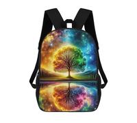sinyumoney Zaino Scuola Fire Red Baby Dragon Borsa Libri Per Ragazzi E Ragazze, Borsa Scuola, Borsa Per Studenti, Borsa Da Viaggio Affari, Borsa Da Lavoro, Rainbow Tree Cosmic, 17"