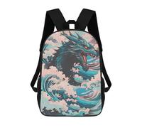 sinyumoney Zaino Scuola Geisha Giapponese Libri Borsa Per Ragazzi E Ragazze Borsa Scuola Borsa Per L'Università Borsa Da Viaggio Affari Borsa Da Lavoro, Kanagawa Dragon Asian, 17"