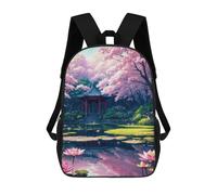 sinyumoney Zaino Scuola Geisha Giapponese Libri Borsa Per Ragazzi E Ragazze Borsa Scuola Borsa Per L'Università Borsa Da Viaggio Affari Borsa Da Lavoro, Shrine Lotus Sakura Japan, 17"