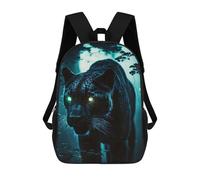 sinyumoney Zaino Scuola Gold Island Borsa Libri Per Ragazzi E Ragazze Borsa Scuola Borsa Per L'Università Borsa Da Viaggio Affari Borsa Da Lavoro, Panther In The Dark Forest, 17"