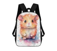 sinyumoney Zaino Scuola Guinea Pig Watercolor Libri Borsa Per Ragazzi E Ragazze Borsa Scuola Borsa Per L'Università Borsa Da Viaggio Affari Borsa Da Lavoro, Guinea Pig Watercolors, 17"