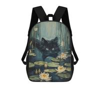 sinyumoney Zaino Scuola Lion Deer Forest Magical Borsa Libri Per Ragazzi E Ragazze, Borsa Scuola, Borsa Per Studenti, Borsa Da Viaggio Affari, Borsa Da Lavoro, Cute Cat Swimming River, 17"