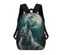 sinyumoney Zaino Scuola Lion Deer Forest Magical Borsa Libri Per Ragazzi E Ragazze, Borsa Scuola, Borsa Per Studenti, Borsa Da Viaggio Affari, Borsa Da Lavoro, Howling Wolf Moon Night, 17"