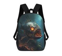 sinyumoney Zaino Scuola Lion Deer Forest Magical Borsa Libri Per Ragazzi E Ragazze, Borsa Scuola, Borsa Per Studenti, Borsa Da Viaggio Affari, Borsa Da Lavoro, Horror Piranha Dark Demon, 17"