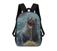 sinyumoney Zaino Scuola Lion Deer Forest Magical Borsa Libri Per Ragazzi E Ragazze, Borsa Scuola, Borsa Per Studenti, Borsa Da Viaggio Affari, Borsa Da Lavoro, Seal Eating Spaghetti, 17"