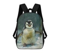 sinyumoney Zaino Scuola Lion Deer Forest Magical Borsa Libri Per Ragazzi E Ragazze, Borsa Scuola, Borsa Per Studenti, Borsa Da Viaggio Affari, Borsa Da Lavoro, Cute Penguin Cub Snow Art, 17"