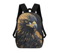 sinyumoney Zaino Scuola Lion Deer Forest Magical Borsa Libri Per Ragazzi E Ragazze, Borsa Scuola, Borsa Per Studenti, Borsa Da Viaggio Affari, Borsa Da Lavoro, Oro Black Eagle Painting, 17"
