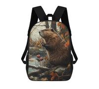 sinyumoney Zaino Scuola Lion Deer Forest Magical Borsa Libri Per Ragazzi E Ragazze, Borsa Scuola, Borsa Per Studenti, Borsa Da Viaggio Affari, Borsa Da Lavoro, Fish Catching Fish Funny Beaver, 17"