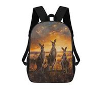 sinyumoney Zaino Scuola Lion Deer Forest Magical Borsa Libri Per Ragazzi E Ragazze, Borsa Scuola, Borsa Per Studenti, Borsa Da Viaggio Affari, Borsa Da Lavoro, Kangaroos Sunset Painting, 17"