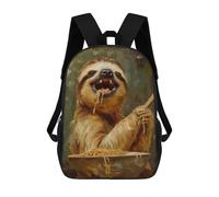 sinyumoney Zaino Scuola Lion Deer Forest Magical Borsa Libri Per Ragazzi E Ragazze, Borsa Scuola, Borsa Per Studenti, Borsa Da Viaggio Affari, Borsa Da Lavoro, Funny Sloth Spaghetti Food, 17"