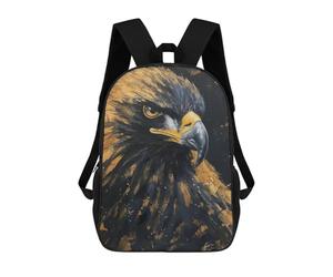 sinyumoney Zaino Scuola Lion Deer Forest Magical Borsa Libri Per Ragazzi E Ragazze, Borsa Scuola, Borsa Per Studenti, Borsa Da Viaggio Affari, Borsa Da Lavoro, Oro Black Eagle Painting, 17"