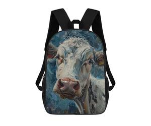 sinyumoney Zaino Scuola Lion Deer Forest Magical Borsa Libri Per Ragazzi E Ragazze, Borsa Scuola, Borsa Per Studenti, Borsa Da Viaggio Affari, Borsa Da Lavoro, Cute Cow Oil Pittura Art, 17"
