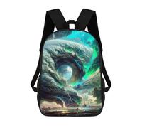 sinyumoney Zaino Scuola Per Bambini Cosmic Raccoon Ritratto Zaino Scuola Alla Moda Zaino Da Viaggio Unisex Alla Moda Zaino 3D Cool, Eye Of The Storm -1, 17"