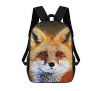 sinyumoney Zaino Scuola Per Bambini Eagle Watercolor Zaino Alla Moda Per Adolescenti, Zaino Casual Per Ragazzi E Ragazze, Borsa Scuola Stampato 3D, Faccia Fox, 17"