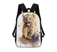sinyumoney Zaino Scuola Per Bambini Squirrel Watercolor Sketch Zaino Alla Moda Per Adolescenti, Zaino Casual Per Ragazzi E Ragazze, Borsa Scuola Stampato 3D, Tiger Watersketch, 17"