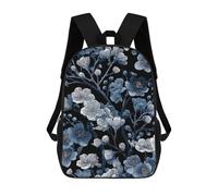 sinyumoney Zaino Scuola Per Bambini Stampato 3D Giapponese Landscape con Torii Gate And Mountain Zaini, Zaini Da Viaggio Casual Grande Zaino Da Giorno Per Ragazzi, Blue And White Floral Pattern On