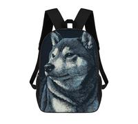 sinyumoney Zaino Scuola Per Bambini Stampato 3D Giapponese Landscape con Torii Gate And Mountain Zaini, Zaini Da Viaggio Casual Grande Zaino Da Giorno Per Ragazzi, Detailed Shiba Inu Ritratto, 17"