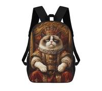 sinyumoney Zaino Scuola Per Bambini Stampato In 3D Duck in Starry Night Zaini Da Viaggio Casual Grande Zaino Da Giorno Per Ragazzi, Grumpy Cat King, 17"